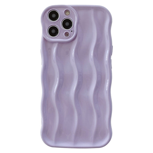 For iPhone 15 Pro Max Wave Texture Bright TPU Phone Case(Purple) - iPhone 15 Pro Max Cases by buy2fix | Online Shopping UK | buy2fix