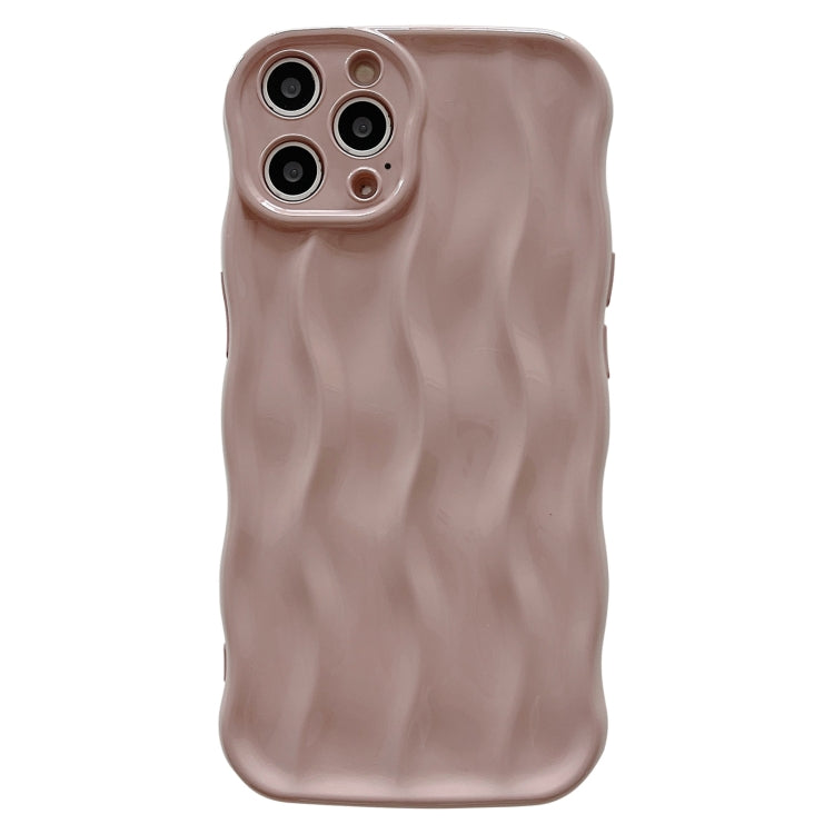 For iPhone 15 Pro Max Wave Texture Bright TPU Phone Case(Apricot) - iPhone 15 Pro Max Cases by buy2fix | Online Shopping UK | buy2fix