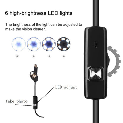 AN100 3 in 1 IP67 Waterproof USB-C / Type-C + Micro USB + USB HD Endoscope Snake Tube Inspection Camera for Parts of OTG Function Android Mobile Phone, with 6 LEDs, Lens Diameter:5.5mm(Length: 10m) - Consumer Electronics by buy2fix | Online Shopping UK | buy2fix