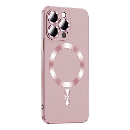 For iPhone 15 Pro Max Liquid Lens Protector Magsafe Phone Case(Gold Pink) - iPhone 15 Pro Max Cases by buy2fix | Online Shopping UK | buy2fix