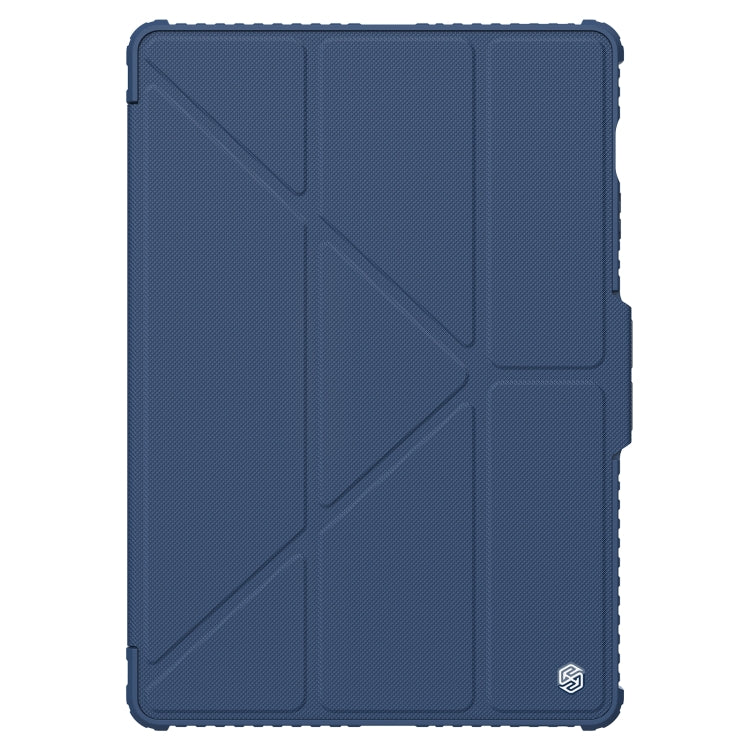 For Samsung Galaxy Tab S9 FE+ NILLKIN Bumper Pro Multi-angle Folding Style Tablet Leather Case(Blue) - Galaxy Tab S9 FE+ by NILLKIN | Online Shopping UK | buy2fix