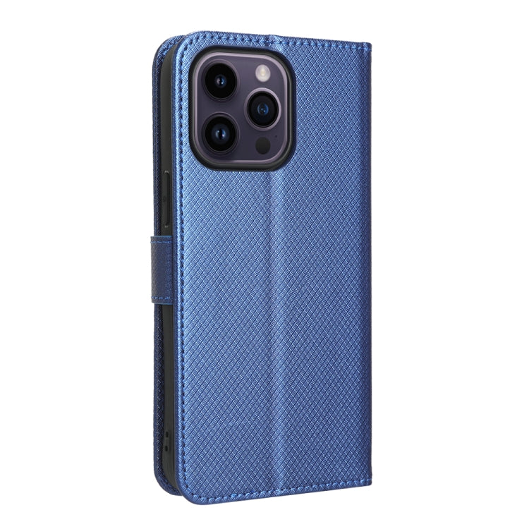 For iPhone 15 Pro Max Diamond Texture Leather Phone Case(Blue) - iPhone 15 Pro Max Cases by buy2fix | Online Shopping UK | buy2fix