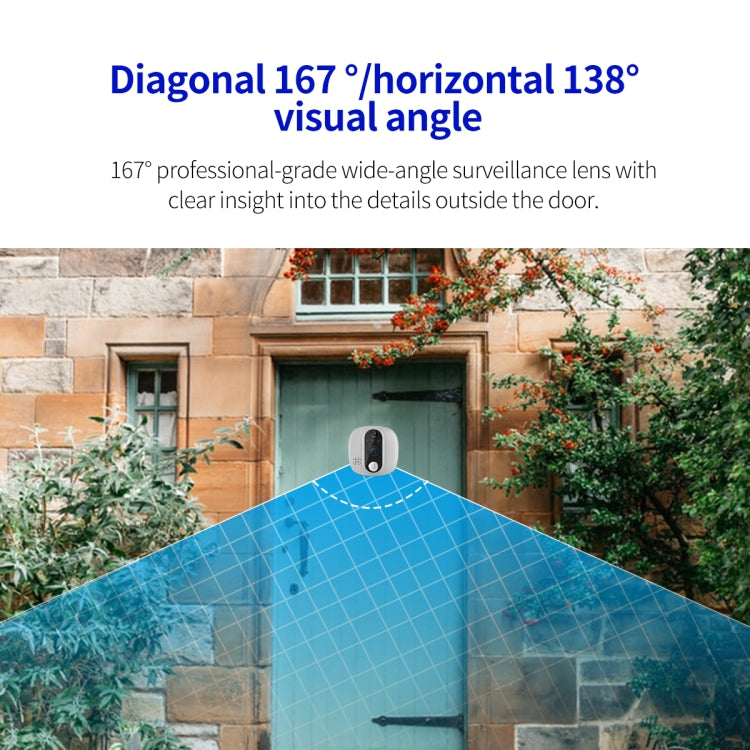 ESCAM C85 1080P 4.3 inch Smart WIFI Digital Door Viewer Supports Wide-Angle PIR & Night Vision & Dingdong Photo(White) - Video DoorBell by ESCAM | Online Shopping UK | buy2fix