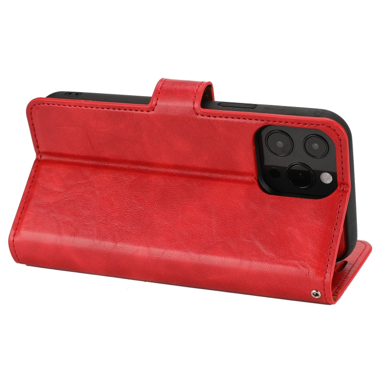 For iPhone 15 Pro Max Crazy Horse Texture Detachable Horizontal Flip PU Case(Red) - iPhone 15 Pro Max Cases by buy2fix | Online Shopping UK | buy2fix