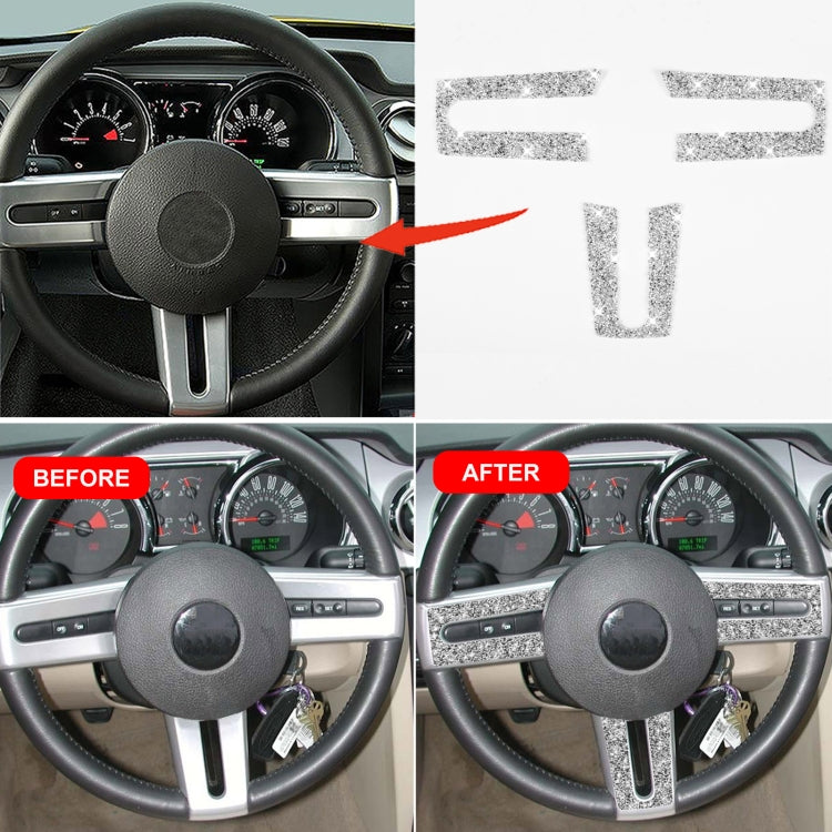 For Ford Mustang 2005-2009 3 in 1 Car Steering Wheel Diamond Decorative Sticker, Left Drive - Car Interior Mouldings by buy2fix | Online Shopping UK | buy2fix