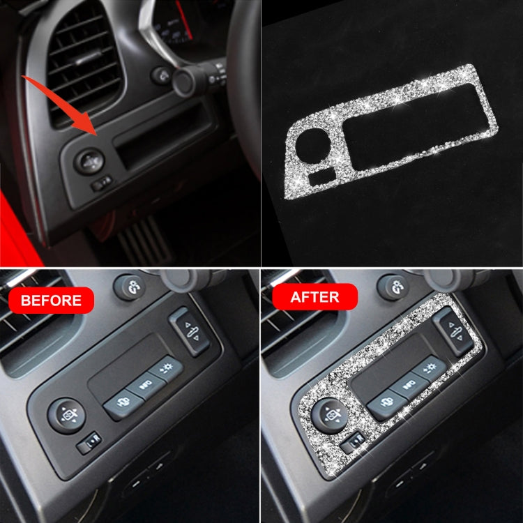 For Chevrolet Corvette C7 2014-2019 Car Headlight Switch Frame Diamond Decorative Sticker, Left Drive - Car Interior Mouldings by buy2fix | Online Shopping UK | buy2fix