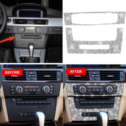 For BMW 3 Series E90 / E92 2005-2012 Car Aircondition CD Control Panel Premium Diamond Decorative Sticker - Car Interior Mouldings by buy2fix | Online Shopping UK | buy2fix