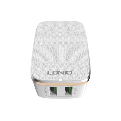 LDNIO A2204 2 in 1 12W Dual USB Interface Travel Charger Mobile Phone Charger with Type-C / USB-C Data Cable, EU Plug - USB Charger by LDNIO | Online Shopping UK | buy2fix