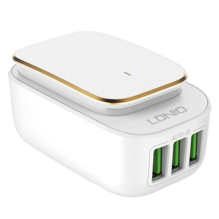 LDNIO A3305 3.4A 3 USB Interfaces Travel Charger Mobile Phone Charger, Support Touch LED Night Light, with 8 Pin Data  Cable, EU Plug - USB Charger by LDNIO | Online Shopping UK | buy2fix