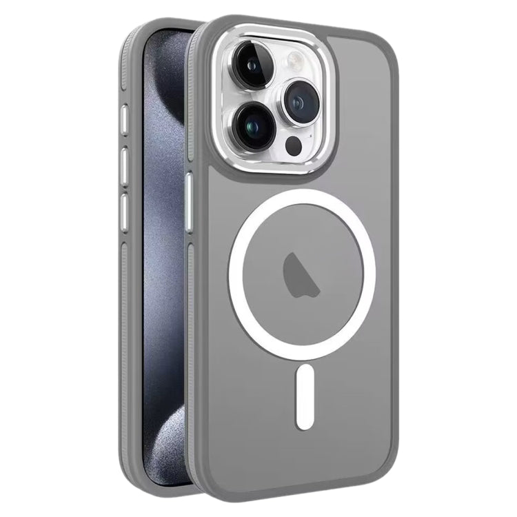 For iPhone 15 Pro Two-color Frosted MagSafe Magnetic Phone Case(Grey) - iPhone 15 Pro Cases by buy2fix | Online Shopping UK | buy2fix