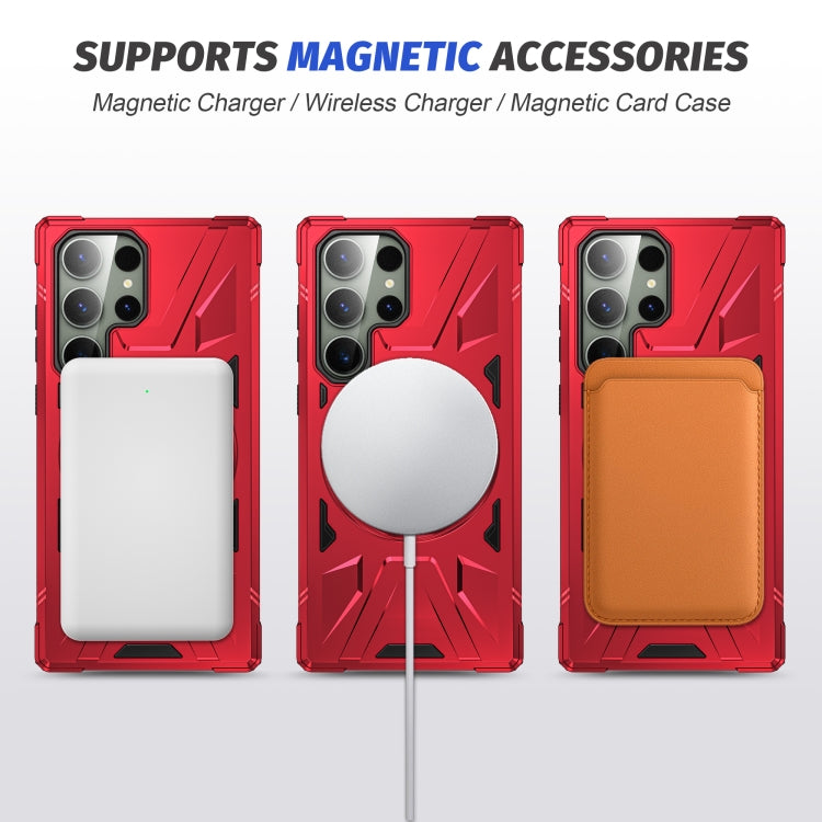 For Samsung Galaxy S23 5G MagSafe Magnetic Shockproof Phone Case with Ring Holder(Red) - Galaxy S23 5G Cases by buy2fix | Online Shopping UK | buy2fix