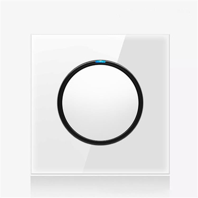 86mm Round LED Tempered Glass Switch Panel, White Round Glass, Style:One Billing Control - Consumer Electronics by buy2fix | Online Shopping UK | buy2fix