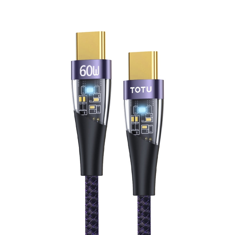 TOTU BT-018 Ming Series PD 60W Type-C to Type-C Fast Charging Data Cable, Length:1.5m(Purple) - USB-C & Type-C Cable by TOTUDESIGN | Online Shopping UK | buy2fix