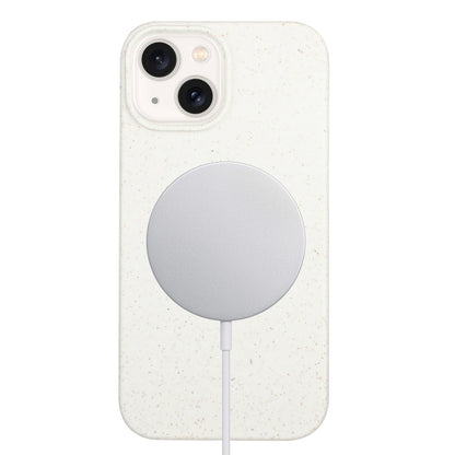 For iPhone 14 Plus Wheat MagSafe Magnetic Straw Material + TPU Phone Case(White) - iPhone 14 Plus Cases by buy2fix | Online Shopping UK | buy2fix