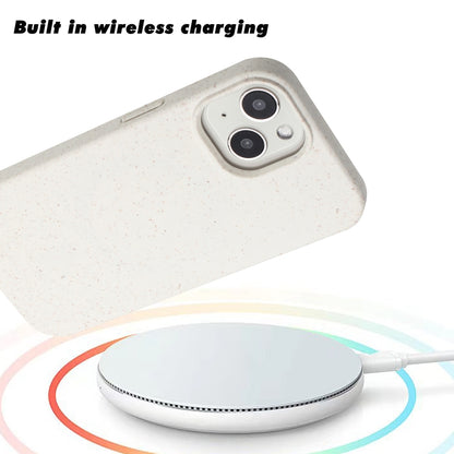 For iPhone 14 Plus Wheat MagSafe Magnetic Straw Material + TPU Phone Case(White) - iPhone 14 Plus Cases by buy2fix | Online Shopping UK | buy2fix