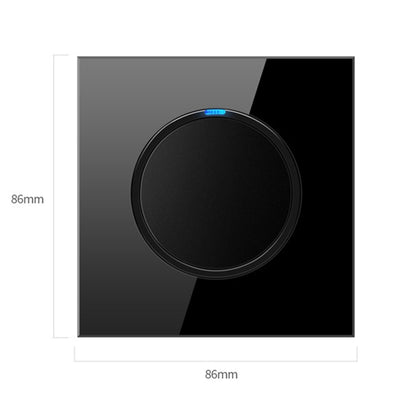 86mm Round LED Tempered Glass Switch Panel, Black Round Glass, Style:Telephone-Computer Socket - Consumer Electronics by buy2fix | Online Shopping UK | buy2fix