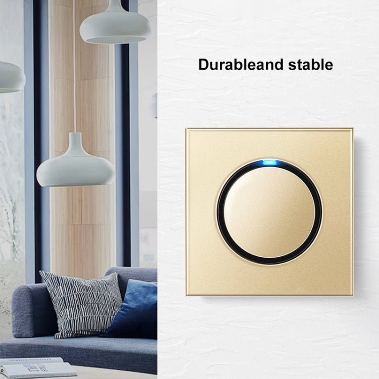 86mm Round LED Tempered Glass Switch Panel, Gold Round Glass, Style:Four Billing Control - Consumer Electronics by buy2fix | Online Shopping UK | buy2fix