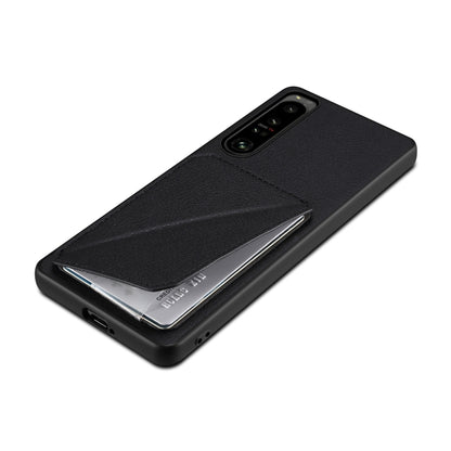 For Sony Xperia 10 IV Denior Imitation Calf Leather Back Phone Case with Holder(Black) - Sony Cases by Denior | Online Shopping UK | buy2fix