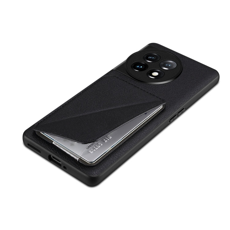 For OnePlus Nord CE 3 5G / OPPO K11 Denior Imitation Calf Leather Back Phone Case with Holder(Black) - OnePlus Cases by Denior | Online Shopping UK | buy2fix