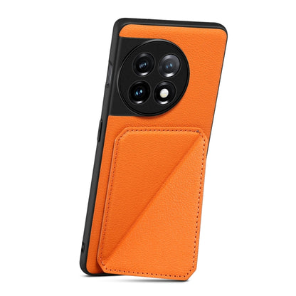 For OnePlus Nord CE 3 Lite / N30 Denior Imitation Calf Leather Back Phone Case with Holder(Orange) - OnePlus Cases by Denior | Online Shopping UK | buy2fix