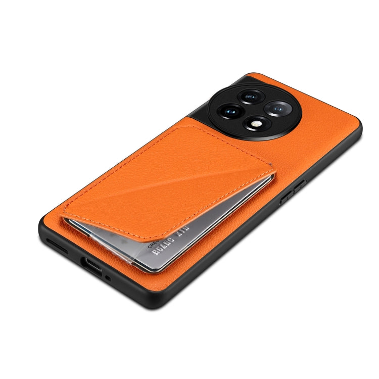 For OnePlus Nord CE 3 Lite / N30 Denior Imitation Calf Leather Back Phone Case with Holder(Orange) - OnePlus Cases by Denior | Online Shopping UK | buy2fix