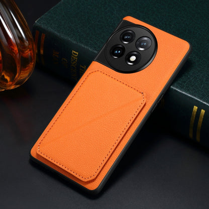 For OnePlus Nord CE 3 Lite / N30 Denior Imitation Calf Leather Back Phone Case with Holder(Orange) - OnePlus Cases by Denior | Online Shopping UK | buy2fix