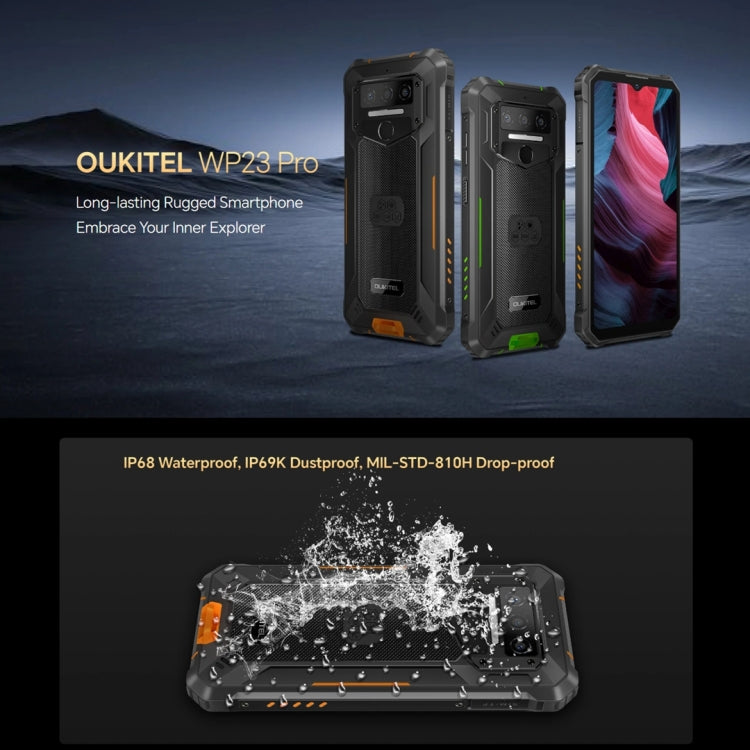 Oukitel WP23 Pro, 8GB+128GB, IP68/IP69K, 6.52 inch Unisoc T606 Octa-core, NFC, Network: 4G(Black) - OUKITEL by OUKITEL | Online Shopping UK | buy2fix