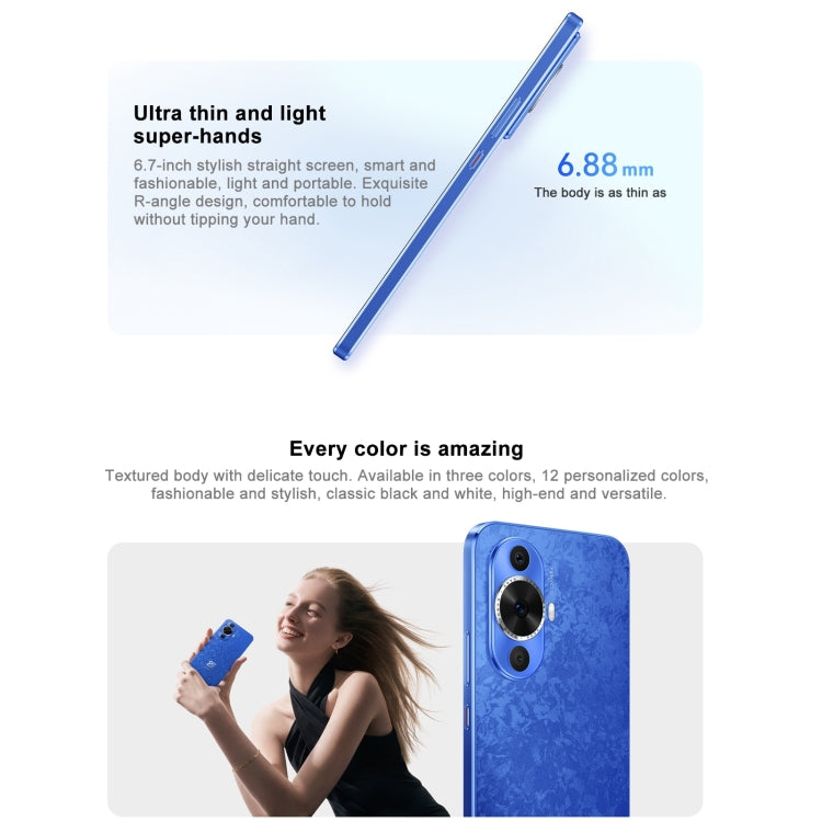 Huawei nova 12 Active, 8GB+256GB, Screen Fingerprint Identification, 6.7 inch HarmonyOS 4.0 Qualcomm Snapdragon 778G 4G Octa Core, Network: 4G, NFC, OTG, Not Support Google Play(Blue) - Huawei Mate & P by Huawei | Online Shopping UK | buy2fix