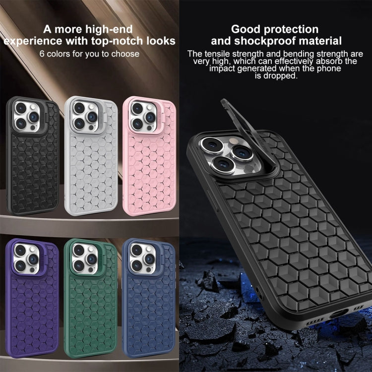 For iPhone 15 Plus Honeycomb Radiating Lens Holder Magsafe Phone Case(Purple) - iPhone 15 Plus Cases by buy2fix | Online Shopping UK | buy2fix