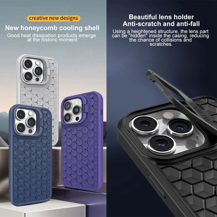 For iPhone 13 Honeycomb Radiating Lens Holder Magsafe Phone Case(Grey) - iPhone 13 Cases by buy2fix | Online Shopping UK | buy2fix