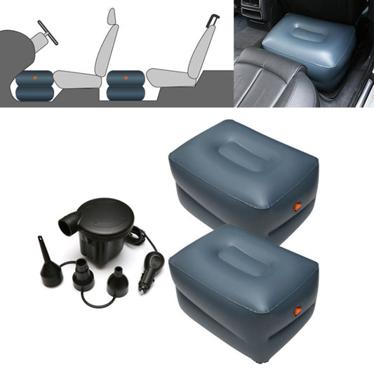 Z44Q1 2xSmall Square Stool + Car Pump Universal Car Travel Inflatable Stool - Seat Accessories by buy2fix | Online Shopping UK | buy2fix