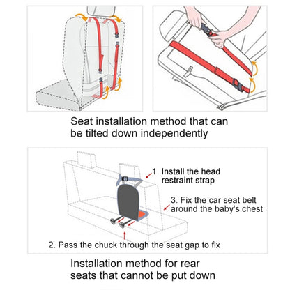 Car Portable Children Safety Seat, Size:54 x 36 x 25cm (For 3-12 Years Old)(Dark Blue + Black) - Seat Accessories by buy2fix | Online Shopping UK | buy2fix