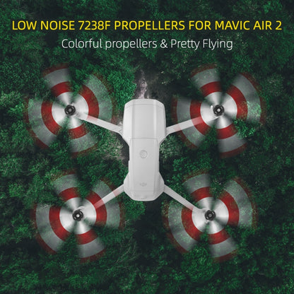 2 Pairs Sunnylife 7238F-2C For DJI Mavic Air 2 Double-sided Two-color Low Noise Quick-release Propellers(Red White) - DJI & GoPro Accessories by Sunnylife | Online Shopping UK | buy2fix