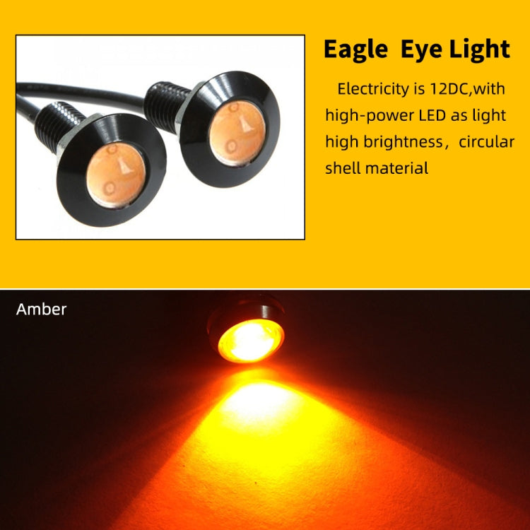 10 PCS 23mm 1.5W DC9-80V Motorcycle Eagle Eye Light Single Lens(Yellow Light) - Eagle Eye Lights by buy2fix | Online Shopping UK | buy2fix