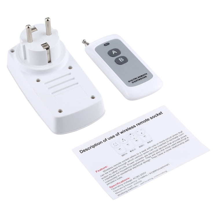 AK-DL220 220V Smart Wireless Remote Control Socket with Remote Control, Plug Type:EU Plug - Consumer Electronics by buy2fix | Online Shopping UK | buy2fix