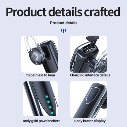 ME-3 Bluetooth 5.0 Business Style Touch Switch Bluetooth Earphone(Black) - Bluetooth Earphone by buy2fix | Online Shopping UK | buy2fix