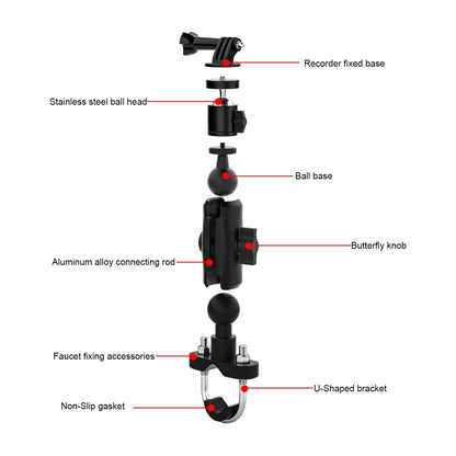 CS-1134A1 Motorcycle Bike Action Camera Recorder Mobile Phone Fixing Bracket Holder, Handlebar Version - Holder by buy2fix | Online Shopping UK | buy2fix