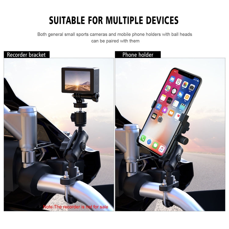 CS-1134A1 Motorcycle Bike Action Camera Recorder Mobile Phone Fixing Bracket Holder, Handlebar Version - Holder by buy2fix | Online Shopping UK | buy2fix