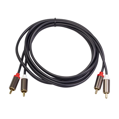 3660B 2 x RCA to 2 x RCA Gold-plated Audio Cable, Cable Length:2m(Black) -  by buy2fix | Online Shopping UK | buy2fix