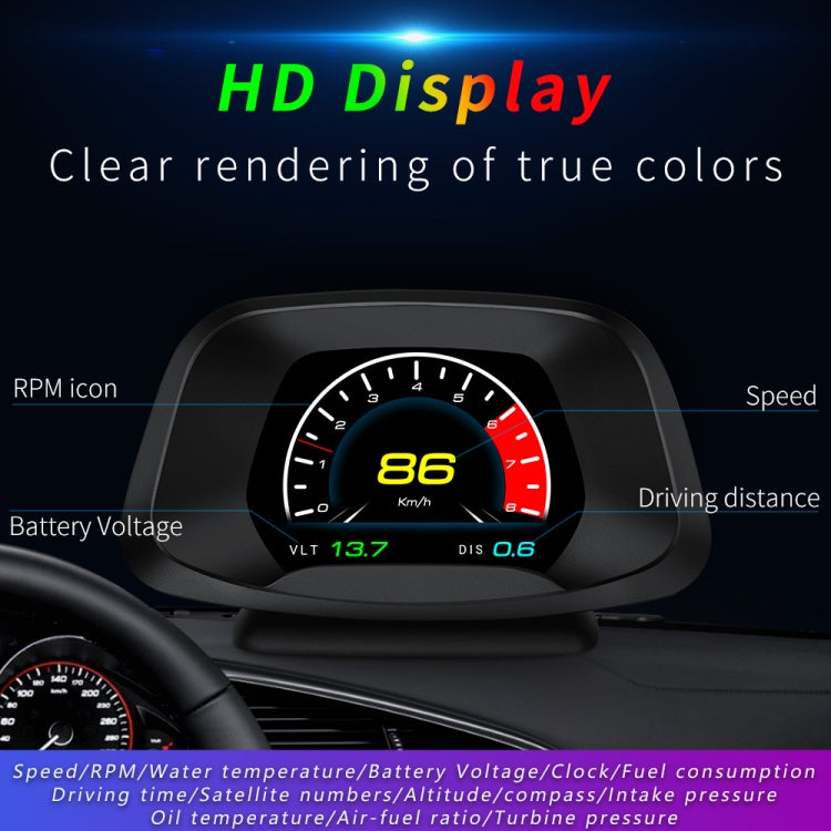 P19 Car HUD Head-up Display GPS Speed Meter Car OBD2 Fault Elimination Code - Head Up Display System by buy2fix | Online Shopping UK | buy2fix