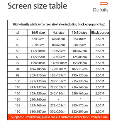 Simple Folding High Density Polyester Projector Film Curtain, Size:60 inch (4:3) Projection Area: 120x90cm - Consumer Electronics by buy2fix | Online Shopping UK | buy2fix