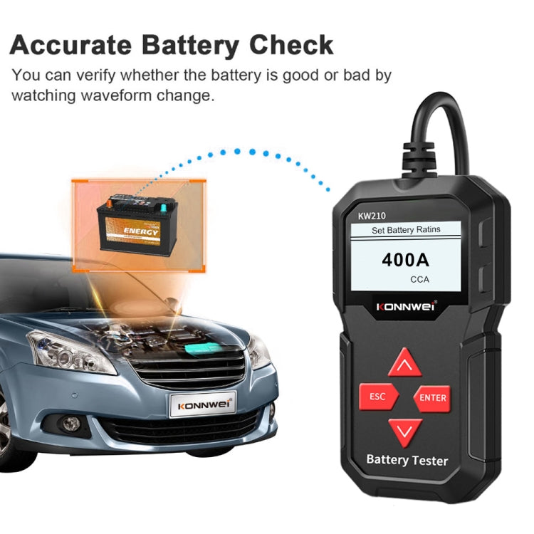 KONNWEI KW210 Car Battery Test Battery Capacity Resistance Battery Detector - In Car by KONNWEI | Online Shopping UK | buy2fix