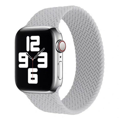 Single-turn Woven Pattern Silicone Watch Band For Apple Watch Series 7 41mm / 6 & SE & 5 & 4 40mm / 3 & 2 & 1 38mm, Size:M(Grey) - Smart Wear by buy2fix | Online Shopping UK | buy2fix