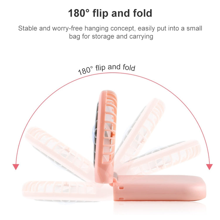 F20 Electroplating Handheld Fan Portable Desktop Folding Mute USB Hanging Neck Fan (Pink) - Electric Fans by buy2fix | Online Shopping UK | buy2fix