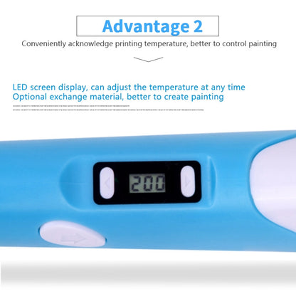 Hand-held 3D Printing Pen, UK Plug (Blue) - Consumer Electronics by buy2fix | Online Shopping UK | buy2fix