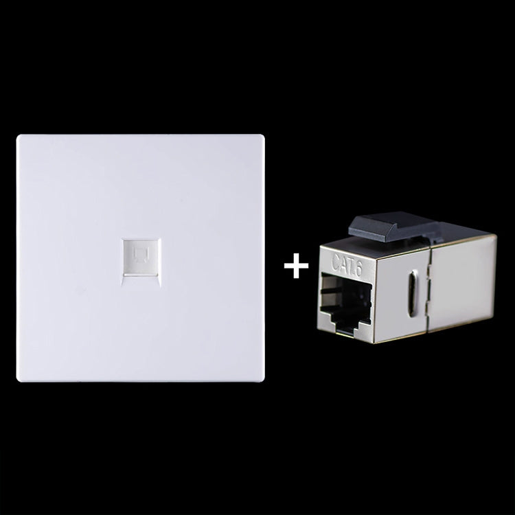 CAT.6 Shielded Pass-through Network Module, Single Port Panel + Shielded Pass-through(White) - Lan Cable and Tools by buy2fix | Online Shopping UK | buy2fix