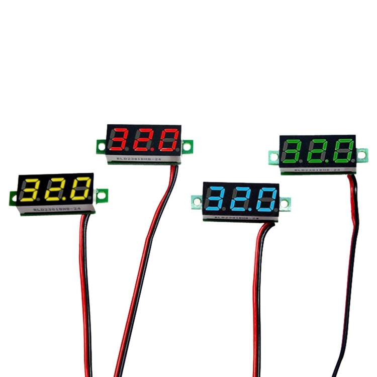 10 PCS 0.28 inch 2 Wires Adjustable Digital Voltage Meter, Color Light Display, Measure Voltage: DC 2.5-30V (Red) - Consumer Electronics by buy2fix | Online Shopping UK | buy2fix