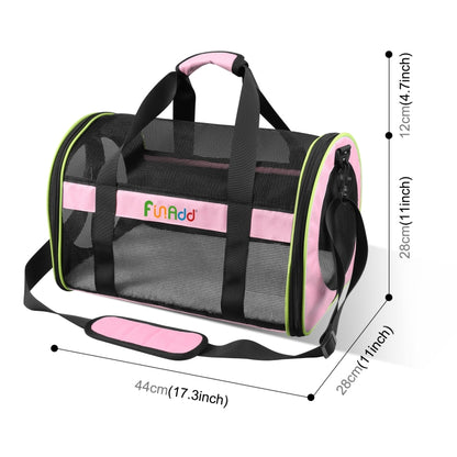 FUNADD Pet Travel Carrier Bag Shoulder Foldable Tote Bag(Pink) - Pet Bags by FunAdd | Online Shopping UK | buy2fix