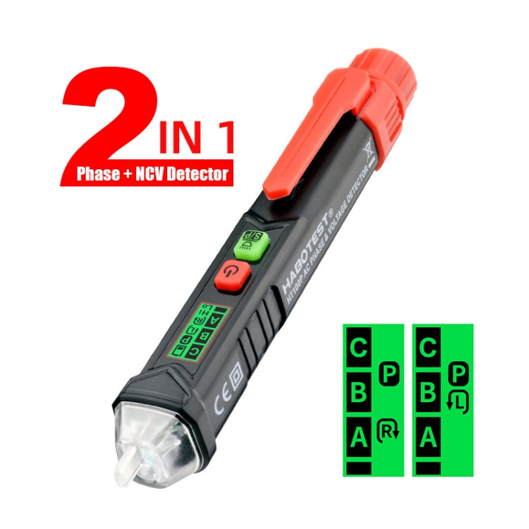 HABOTEST HT100P Non Contact 3 Phase Rotation Indicator AC LCD Display Detector Pen Tester - Digital Multimeter by HABOTEST | Online Shopping UK | buy2fix