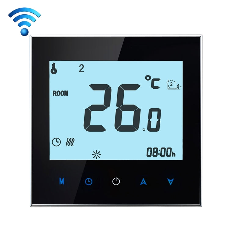 BHT-1000-GA-WIFI 3A Load Water Heating Type Touch LCD Digital WiFi Heating Room Thermostat, Display Clock / Temperature / Periods / Time / Week / Heat etc.(Black) - Indoor Thermometer by buy2fix | Online Shopping UK | buy2fix